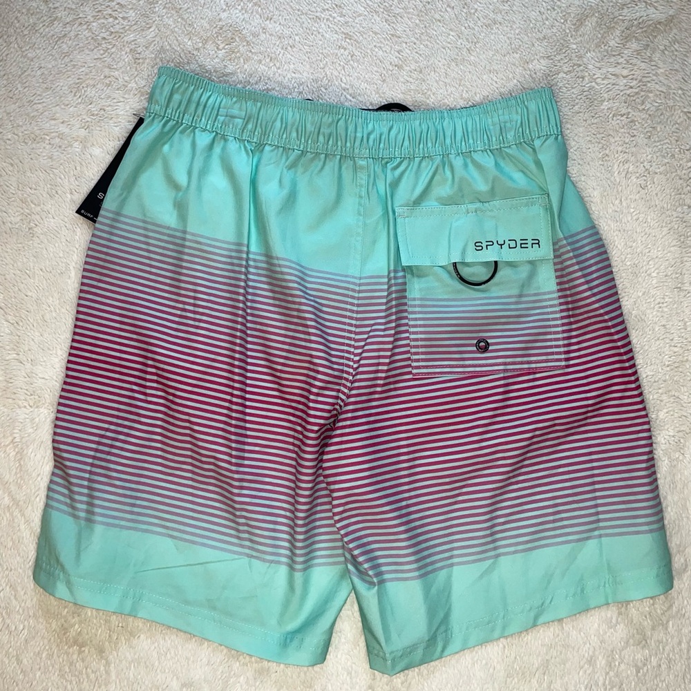 Spyder Men's‎ Aqua and Pink Swim Shorts - Picture 6 of 7
